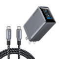 Anker Prime Charger (100W, 3 Ports, GaN) and Anker Prime USB-C to USB-C Cable (240W, Upcycled-Braided)
